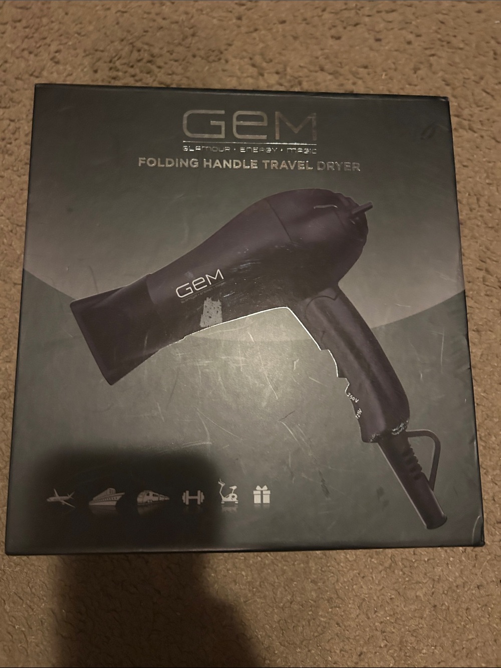 Folding Handle Travel Hair Dryer - Black